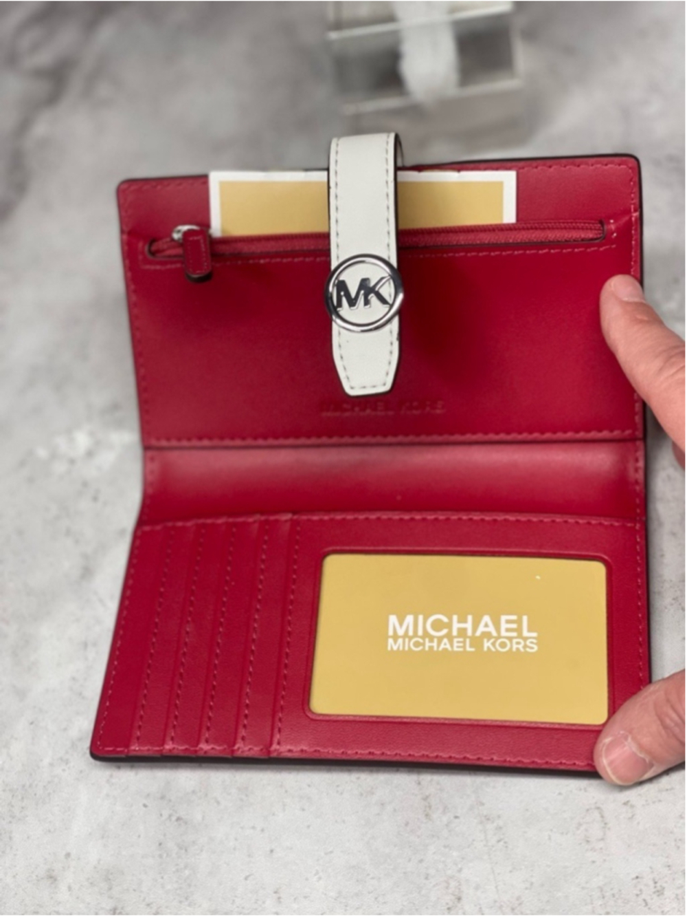 Michael Kors Marilyn Tote & Matching Wallet MK Logo Dark Raspberry - Picture 15 of 16